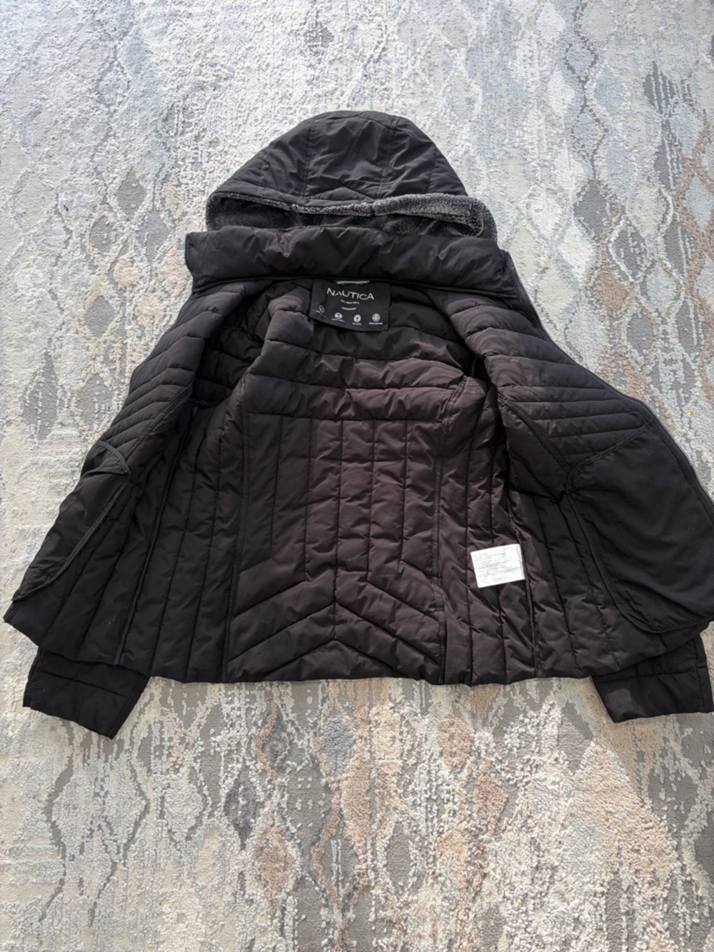Nautica Black Quilted Hooded Winter coat/jacket